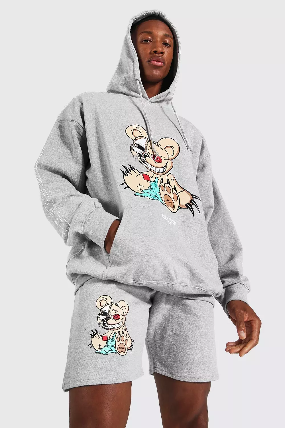 Grey shop graphic hoodie